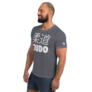 Men's Short Sleeve Judo Rash Guard - Designed for Active Training - Charcoal