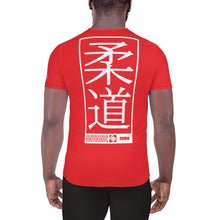 Men's Short Sleeve Judo Rash Guard - Premium Athletic Fit - Scarlet