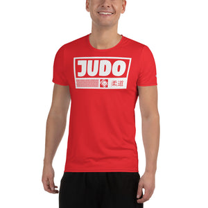 Men's Short Sleeve Judo Rash Guard - Premium Athletic Fit - Scarlet