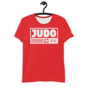 Men's Short Sleeve Judo Rash Guard - Premium Athletic Fit - Scarlet