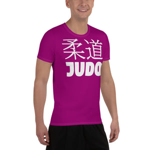 Men's Short Sleeve Judo Rash Guard - Sleek and Comfortable Design - Vivid Purple