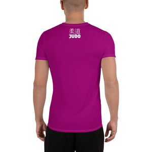 Men's Short Sleeve Judo Rash Guard - Sleek and Comfortable Design - Vivid Purple