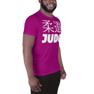 Men's Short Sleeve Judo Rash Guard - Sleek and Comfortable Design - Vivid Purple