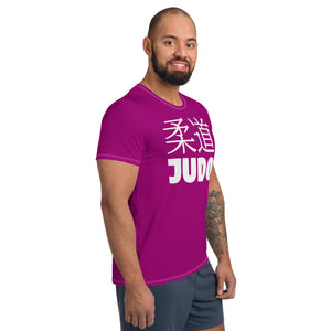 Men's Short Sleeve Judo Rash Guard - Sleek and Comfortable Design - Vivid Purple