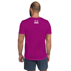 Men's Short Sleeve Judo Rash Guard - Sleek and Comfortable Design - Vivid Purple