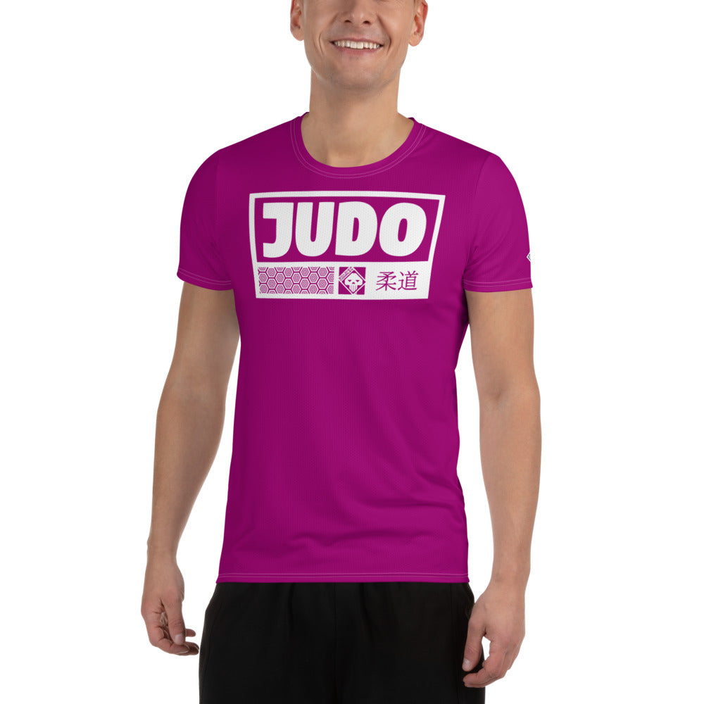 Men's Short Sleeve Rash Guard for Judo - Durable and Stylish - Vivid Purple