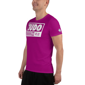 Men's Short Sleeve Rash Guard for Judo - Durable and Stylish - Vivid Purple