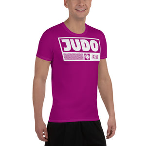 Men's Short Sleeve Rash Guard for Judo - Durable and Stylish - Vivid Purple