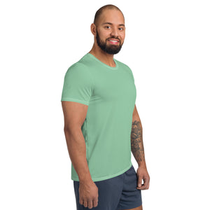 Men's Short Sleeve Solid Color Rash Guard - Versatile Athletic Gear - Vista Blue