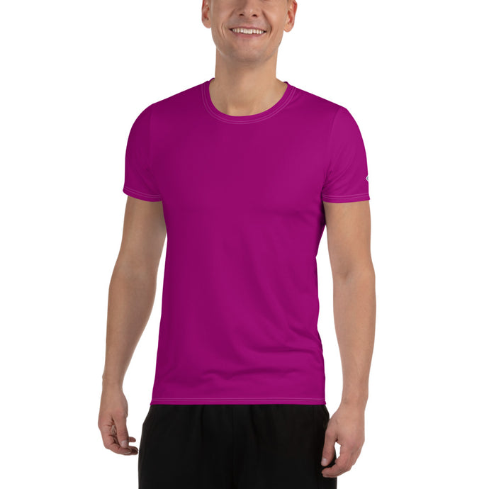 Men's Solid Color Rash Guard - Lightweight and Comfortable Short Sleeve - Vivid Purple