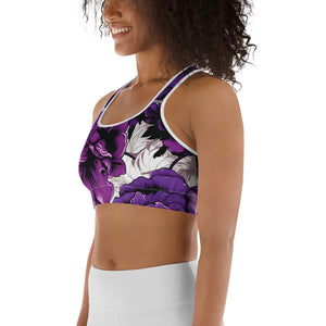 Mile After Mile - Purple Flowers 001 Sports Bra Exclusive Running Sports Bra Womens