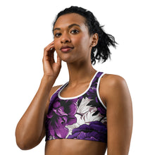 Mile After Mile - Purple Flowers 001 Sports Bra Exclusive Running Sports Bra Womens