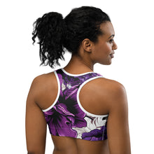 Mile After Mile - Purple Flowers 001 Sports Bra Exclusive Running Sports Bra Womens