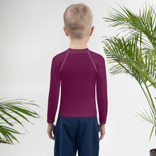 Mini Explorer: Kid's Solid Color Rash Guards for Him - Tyrian Purple Boys Exclusive Kids Long Sleeve Rash Guard Solid Color