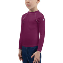 Mini Explorer: Kid's Solid Color Rash Guards for Him - Tyrian Purple