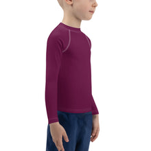 Mini Explorer: Kid's Solid Color Rash Guards for Him - Tyrian Purple