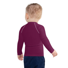 Mini Explorer: Kid's Solid Color Rash Guards for Him - Tyrian Purple Boys Exclusive Kids Long Sleeve Rash Guard Solid Color