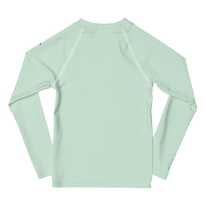 Mini Fashion Icon: Girls' Long Sleeve Solid Color Rash Guard - Surf Crest