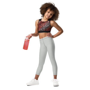 Move in Style: Solid Color Leggings for Girls' Playtime - Smoke