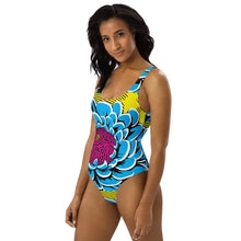 One-Piece Beach Bloom: Women's Dahlia Print 002 One-Piece Swimsuit Beach Exclusive One-Piece Swimwear Womens
