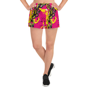 Opulent Performance: Women's Mile After Mile - Golden Chains 001 Exclusive Running Shorts Womens