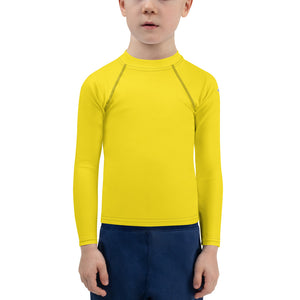 Outdoor Maverick: Kid's Solid Color Long Sleeve Rash Guards - Golden Sun