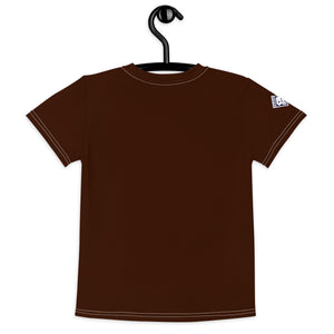 Outdoor Play Must-Have: Boys' Short Sleeve Solid Color Rash Guard - Chocolate Boys Exclusive Kids Rash Guard Running Short Sleeve Solid Color Swimwear