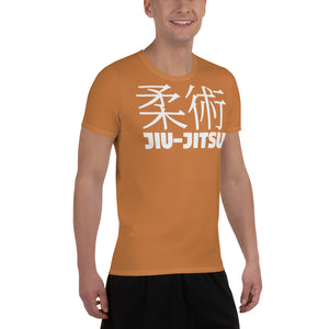 Performance-Ready Men's Jiu-Jitsu Rash Guard - Classic Short Sleeve - Raw Sienna