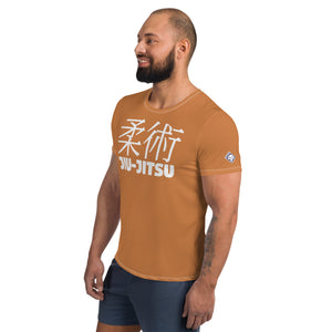 Performance-Ready Men's Jiu-Jitsu Rash Guard - Classic Short Sleeve - Raw Sienna