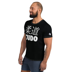 Performance-Ready Men's Judo Rash Guard - Short Sleeve Athletic Style - Noir