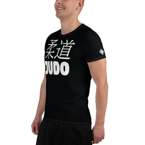 Performance-Ready Men's Judo Rash Guard - Short Sleeve Athletic Style - Noir