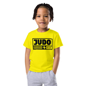 Playful Performance: Boy's Short Sleeve Judo Rash Guard - Golden Sun Boys Exclusive Judo Kids Rash Guard Short Sleeve