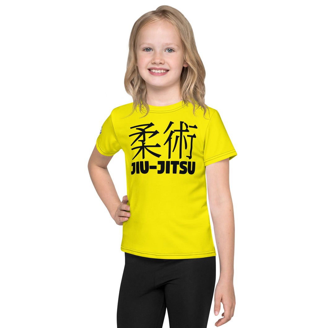 Playful Performance: Girl's Short Sleeve Classic Jiu-Jitsu Rash Guard - Golden Sun Exclusive Girls Jiu-Jitsu Kids Rash Guard Short Sleeve