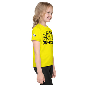 Playful Performance: Girl's Short Sleeve Classic Jiu-Jitsu Rash Guard - Golden Sun Exclusive Girls Jiu-Jitsu Kids Rash Guard Short Sleeve