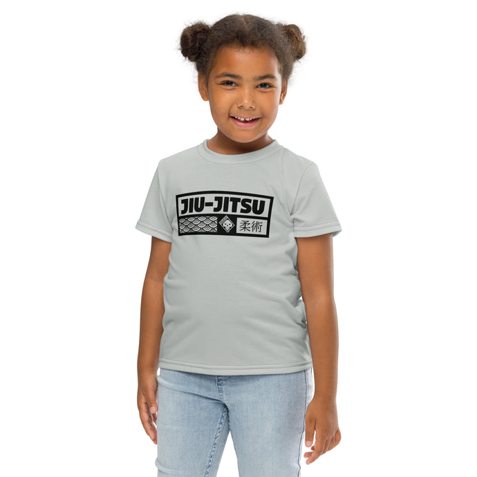 Playful Performance: Girl's Short Sleeve Jiu-Jitsu Rash Guard - Smoke Exclusive Girls Jiu-Jitsu Kids Rash Guard Short Sleeve