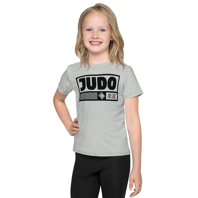 Playful Performance: Girl's Short Sleeve Judo Rash Guard - Smoke Exclusive Girls Judo Kids Rash Guard Short Sleeve