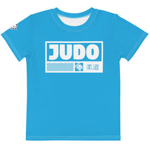 Playful Protection: Girl's Short Sleeve Judo Rash Guard - Cyan Exclusive Girls Judo Kids Rash Guard Short Sleeve