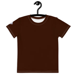 Playtime Essential: Girls Short Sleeve Solid Color Rash Guard - Chocolate Exclusive Girls Kids Rash Guard Running Short Sleeve Solid Color Swimwear