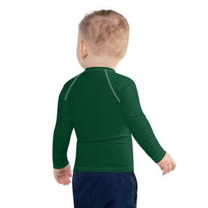 Dynamic Duo: Boys' Long Sleeve Solid Color Rash Guards - Sherwood Forest