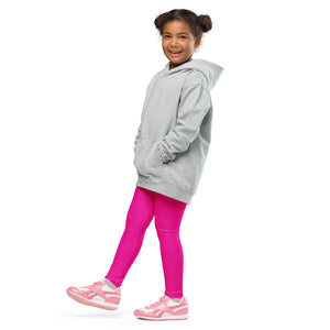 Playtime Perfection: Solid Color Workout Leggings for Girls - Hollywood Cerise Exclusive Girls Kids Leggings Solid Color