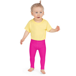 Playtime Perfection: Solid Color Workout Leggings for Girls - Hollywood Cerise Exclusive Girls Kids Leggings Solid Color