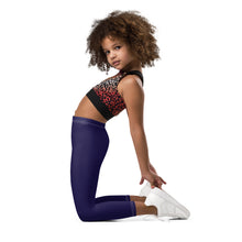 Playtime Perfection: Solid Color Workout Leggings for Girls - Midnight Blue Exclusive Girls Kids Leggings Solid Color