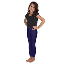 Playtime Perfection: Solid Color Workout Leggings for Girls - Midnight Blue Exclusive Girls Kids Leggings Solid Color