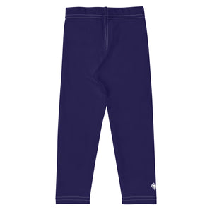 Playtime Perfection: Solid Color Workout Leggings for Girls - Midnight Blue Exclusive Girls Kids Leggings Solid Color