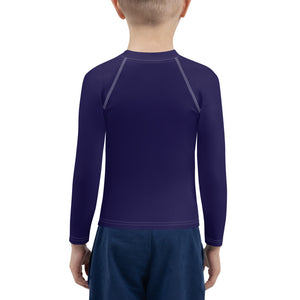 Playtime Protector: Kid's Solid Color Rash Guards for Boys - Midnight Blue Boys Exclusive Kids Long Sleeve Rash Guard Solid Color