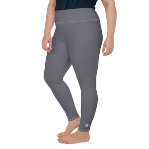 Plus Size Perfection: Solid Color Workout Leggings for Women - Charcoal