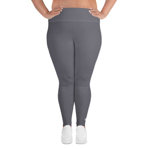 Plus Size Perfection: Solid Color Workout Leggings for Women - Charcoal Exclusive Leggings Plus Size Solid Color Tights Womens