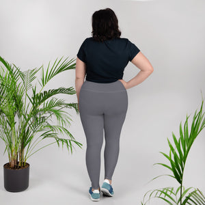 Plus Size Perfection: Solid Color Workout Leggings for Women - Charcoal Exclusive Leggings Plus Size Solid Color Tights Womens