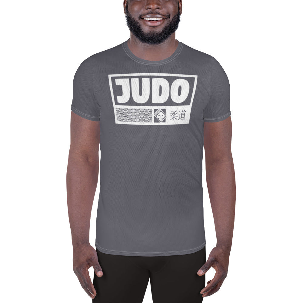 Premium Men's Judo Rash Guard - Short Sleeve Built for Performance - Charcoal