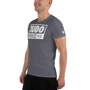 Premium Men's Judo Rash Guard - Short Sleeve Built for Performance - Charcoal